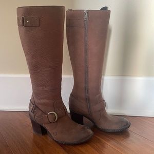 Born Knee High Leather Heeled Boots sz 7